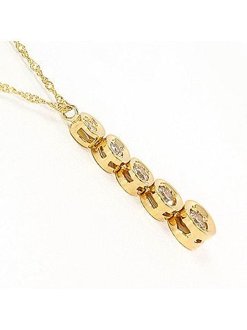 Unbranded 18K (18-karat) Yellow Gold Necklace with Brown Diamond (0.3 ct), Total Weight 2.0g, 42cm, Jewelry (view 2)