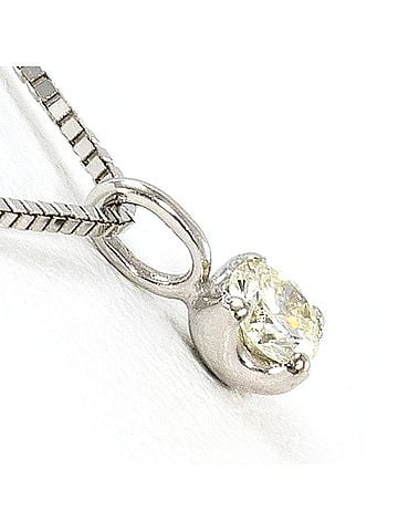 Unbranded 18K (18-karat white gold) necklace with a 0.07ct diamond, total weight 1.1g, 40cm length. Jewelry. (view 2)