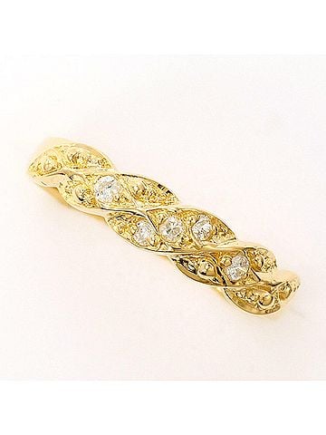 Unbranded 18K (18-karat) yellow gold ring with diamond (carat weight not stamped), total 1.9g, jewelry. (view 1)