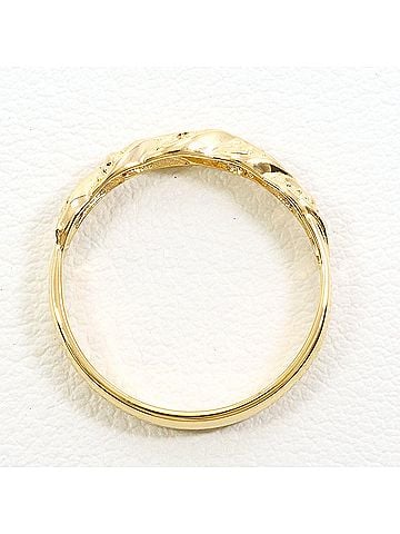 Unbranded 18K (18-karat) yellow gold ring with diamond (carat weight not stamped), total 1.9g, jewelry. (view 2)