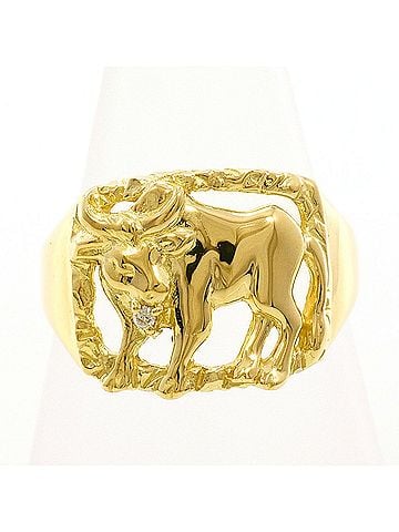 Unbranded 18K (18-karat) Yellow Gold Ring with 0.01 ct Diamond, Total Weight 3.0g, Jewelry (view 1)
