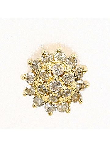 Unbranded 18K (18-karat) Yellow Gold Earring (Single Earring) with 0.11ct Diamond, Total Weight 0.3g, Jewelry (view 1)