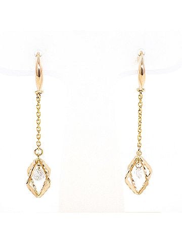 Unbranded 18K (18-karat gold) Pink Gold Earrings with 0.10ct Diamonds, Total Weight 1.0g, Jewelry (view 1)