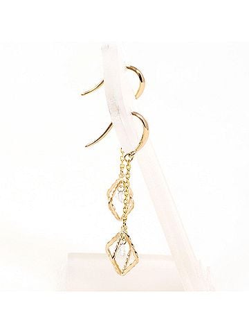 Unbranded 18K (18-karat gold) Pink Gold Earrings with 0.10ct Diamonds, Total Weight 1.0g, Jewelry (view 2)