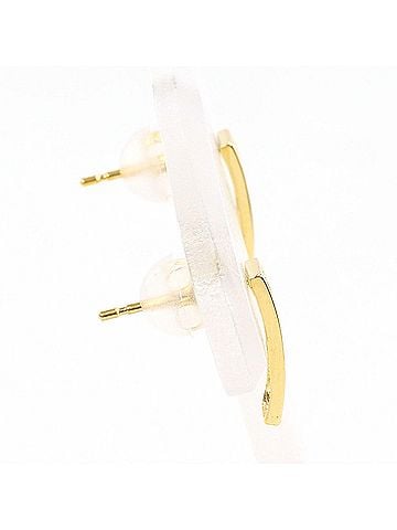 Unbranded 18K (18-karat) Yellow Gold (YG) Earrings with 0.04ct Diamonds, Total Weight 0.8g, Jewelry (view 2)