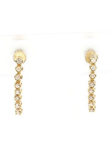 Unbranded 18K (18-karat) Yellow Gold Earrings with 0.10 ct Diamonds, Total Weight 1.4g, Jewelry (view 1)
