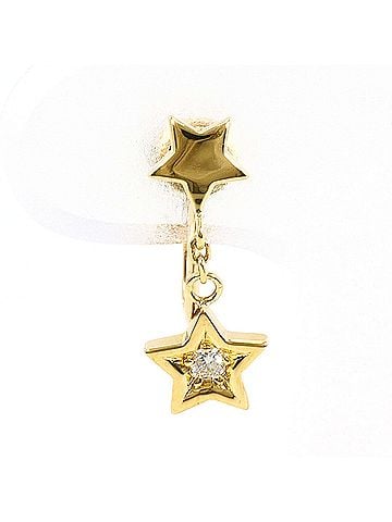 Unbranded 18K (18-karat) Yellow Gold Earring (Single Earring) with 0.03 ct Diamond, Total Weight 1.2g, Jewelry (view 1)