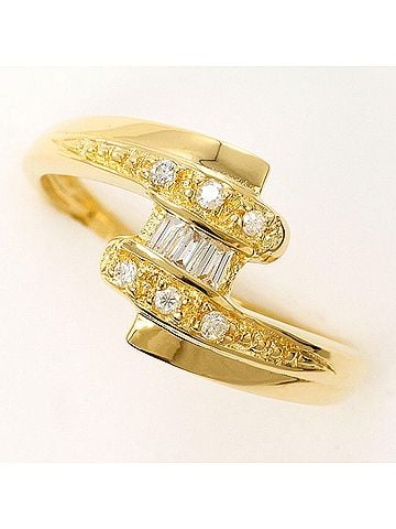 Unbranded 18K (18-karat) Yellow Gold Ring with 0.13ct Diamond, Total Weight 2.5g, Jewelry (view 1)
