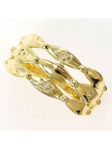 Unbranded 18K (18-karat) Yellow Gold Ring with 0.04ct Diamond, Total Weight 2.4g, Jewelry (view 1)