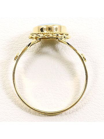 Unbranded 18K (18-karat) Yellow Gold Ring with Stone Cameo, Total Weight 1.9g, Jewelry (view 2)