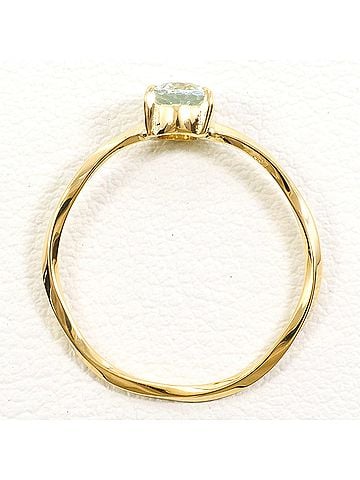 Unbranded 18K (18-karat) Yellow Gold Ring with Aquamarine, Total Weight 0.8g, Jewelry (view 2)
