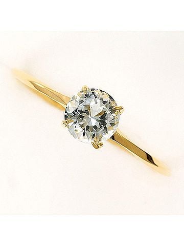 Unbranded 18K (18-karat) Yellow Gold Ring with Blue Topaz, Total Weight 0.8g, Jewelry (view 1)