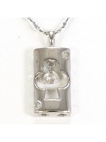 Unbranded 18K (18-karat white gold) necklace with 0.13ct diamond, total weight 2.3g, 40cm length, jewelry. (view 1)