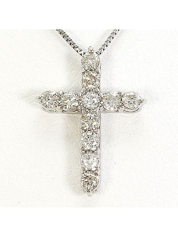 Unbranded 18K (18-karat white gold) necklace with 0.30ct diamond, total weight 1.6g, 40cm length, jewelry. (view 1)