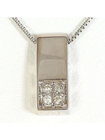 Unbranded 18K (18-karat white gold) necklace with a 0.03ct diamond, total weight 1.7g, 39cm length. Jewelry. (view 1)