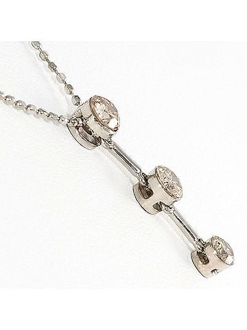 Unbranded 18K (18-karat white gold) necklace with brown diamond (0.45ct), total weight 2.2g, 45cm length. Jewelry. (view 2)