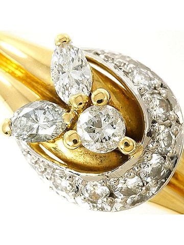 Unbranded PT900 Platinum 18K Yellow Gold Ring with 0.21ct Diamond, Total Weight 3.4g - Jewelry (view 2)