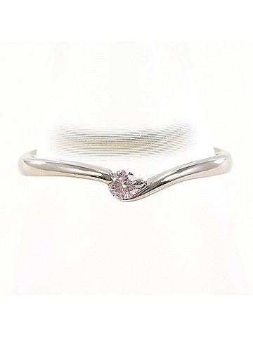 Unbranded 18K (18-karat white gold) ring with a 0.05ct pink diamond, total weight 1.6g. Jewelry. (view 1)