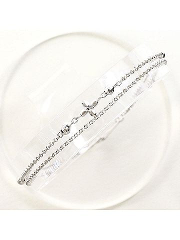 Unbranded 18K (18-karat white gold) bracelet, total weight 1.6g, 18cm length, jewelry. (view 1)