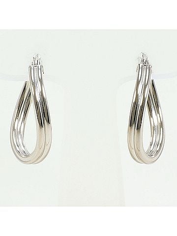 Unbranded 18K (18-karat white gold) earrings, total weight 1.8g, jewelry. (view 1)