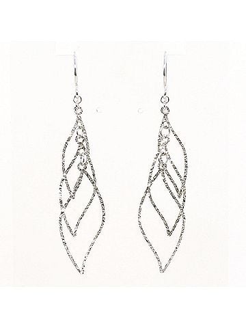 Unbranded 18K (18-karat white gold) earrings, total weight 0.9g, jewelry. (view 1)