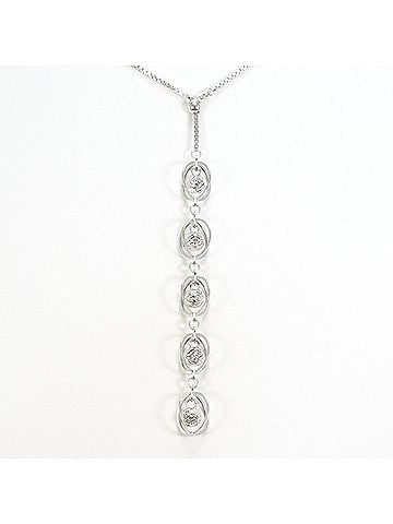 Unbranded 18K (18-karat white gold) necklace, total weight 5.7g, 46cm length, jewelry. (view 1)