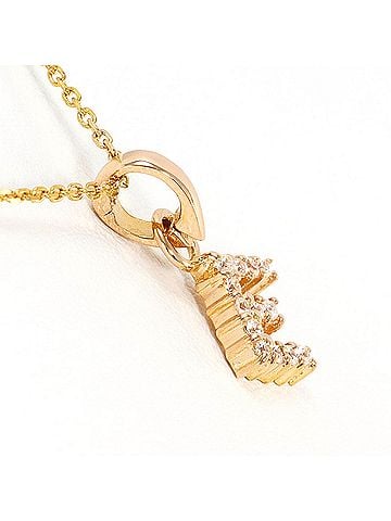Unbranded 18K (18-karat gold) Pink Gold Necklace with Zirconia, Total Weight 2.4g, 45cm, Jewelry (view 2)