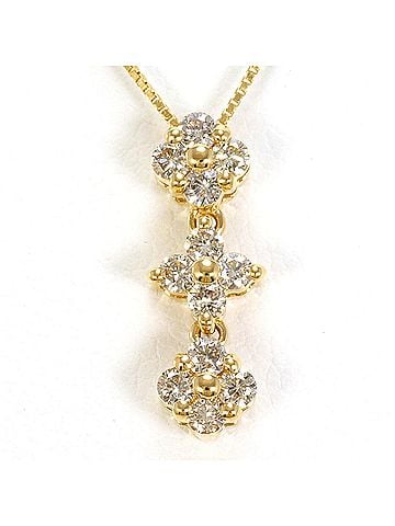 Unbranded 18K (18-karat) Yellow Gold Necklace with 0.30ct Diamond, Total Weight 1.7g, 40cm Length, Jewelry (view 1)