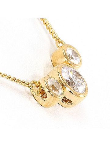 Unbranded 18K (18-karat) Yellow Gold Necklace with Zirconia, Total Weight 2.8g, 42cm, Jewelry (view 2)