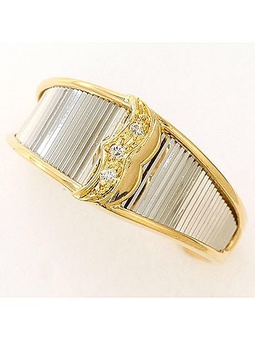 Unbranded PT900 Platinum 18K Yellow Gold Ring with 0.02ct Diamond, Total Weight 3.0g - Jewelry (view 1)