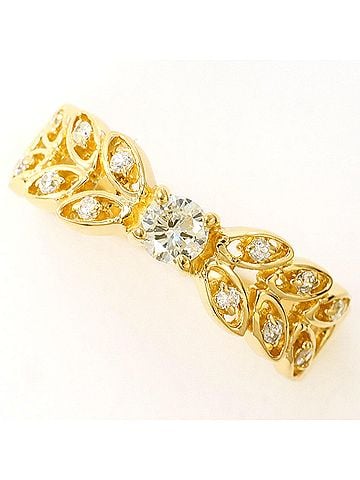 Unbranded 18K (18-karat) Yellow Gold Ring with 0.17ct Diamond, Total Weight 1.9g, Jewelry (view 1)