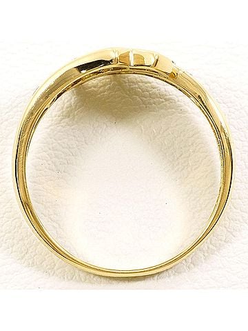 Unbranded 18K (18-karat) yellow gold ring with diamond (carat weight not stamped), total 2.8g, jewelry. (view 2)