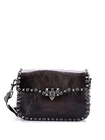 Valentino Garavani Rolling Rockstud Crossbody Bag Leather with Cabochons Medium (view 1)