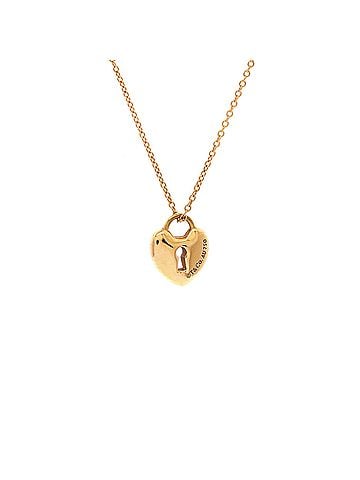Tiffany & Co. Heart Lock Pendant Necklace 18K Rose Gold (view 1)