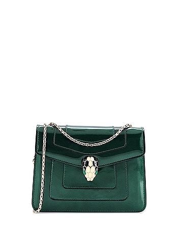Bvlgari Serpenti Forever Square Shoulder Bag Patent Small (view 1)
