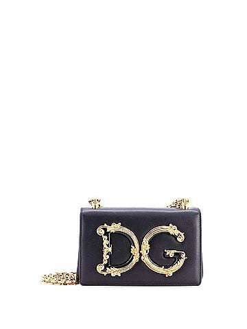 Dolce & Gabbana DG Girls Flap Bag Embellished Leather Small (view 1)