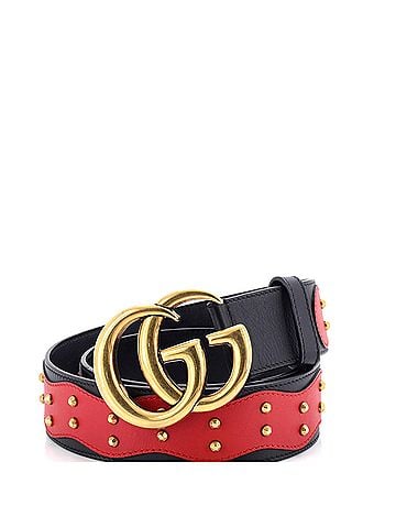 Gucci GG Marmont Belt Studded Leather Wide (view 1)