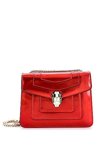 Bvlgari Serpenti Forever Square Shoulder Bag Metallic Leather Small (view 1)