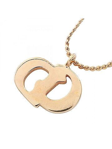 Christian Dior Christian Dior Dior CD Logo Necklace, Gold Plated (GP), Women's, Tone (view 2)