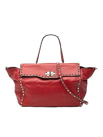 Valentino Medium Leather Rockstud Trapeze Flap Satchel (view 1)