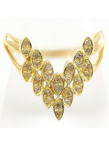 Unbranded 18K (18-karat) Yellow Gold Ring with 0.26 ct Diamond, Certificate of Authenticity, Total Weight 5.1g, Jewelry (view 1)