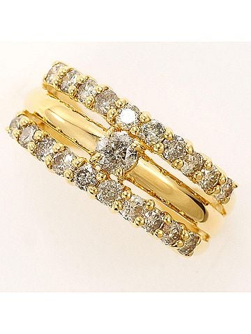 Unbranded 18K (18-karat) Yellow Gold Ring with 0.70 ct Diamond, Certificate of Authenticity, Total Weight 3.5g, Jewelry (view 1)
