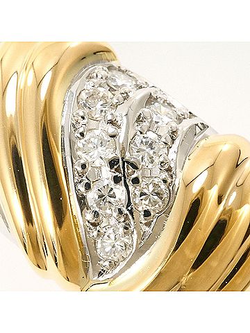Unbranded PT900 Platinum 18K Yellow Gold Ring with 0.09 ct Diamond, Certificate of Authenticity, Total Weight 7.4g, Jewelry (view 2)