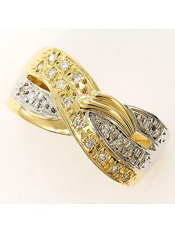 Unbranded PT900 Platinum 18K Yellow Gold Ring with Diamond (carat mark not specified), Certificate of Authenticity, Total Weight 4.9g, Jewelry (view 1)