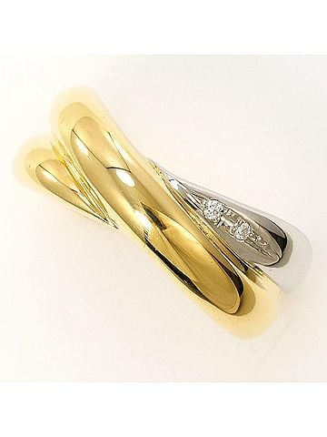 Unbranded PT900 Platinum 18K Yellow Gold Ring with Diamond (carat mark not specified), Certificate of Authenticity, Total Weight 6.0g, Jewelry (view 1)