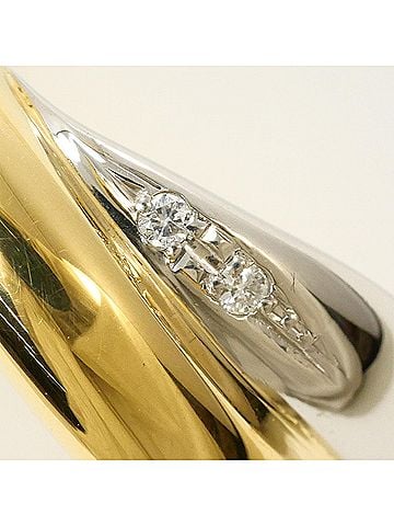 Unbranded PT900 Platinum 18K Yellow Gold Ring with Diamond (carat mark not specified), Certificate of Authenticity, Total Weight 6.0g, Jewelry (view 2)
