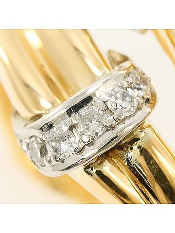 Unbranded PT900 Platinum 18K Yellow Gold Ring with 0.09 ct Diamond, Certificate of Authenticity, Total Weight 5.9g, Jewelry (view 2)