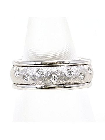 Unbranded 18K (18-karat white gold) ring with a 0.10 ct diamond, includes certificate of authenticity, and weighs 7.1g. (view 1)
