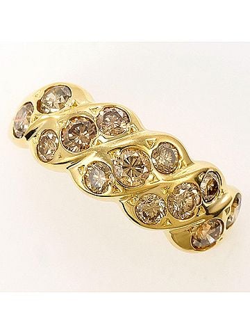Unbranded 18K (18-karat) Yellow Gold Ring with Brown Diamond (1.04ct), Certificate of Authenticity, Total Weight 3.1g, Jewelry (view 1)
