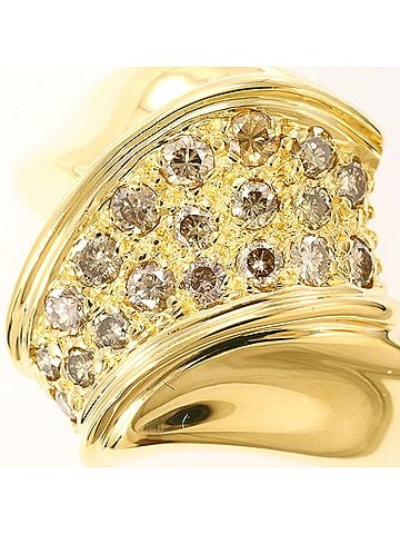 Unbranded 18K (18-karat) Yellow Gold Ring with Brown Diamond (0.51 ct), Certificate of Authenticity, Total Weight 5.9g, Jewelry (view 2)